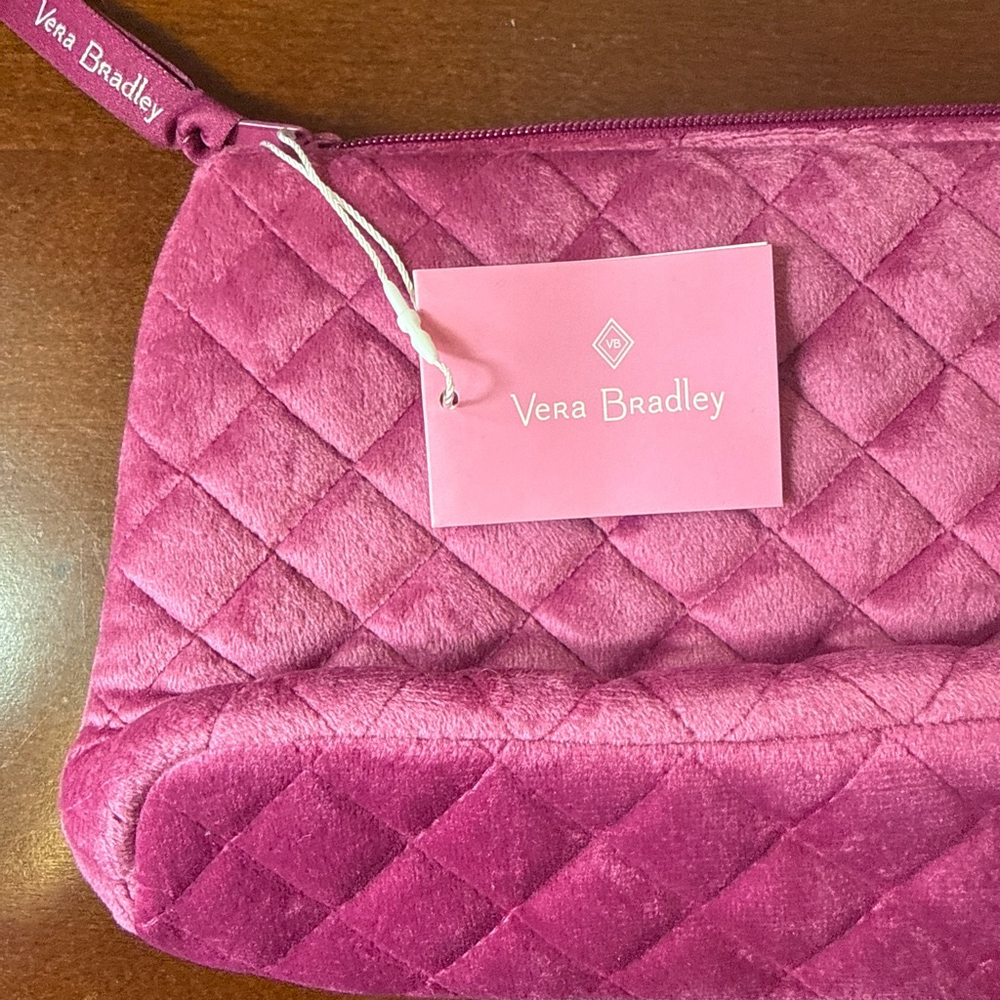 Women's Vera Bradley Pink Quilted Cosmetic Bag One Size - Picture 4 of 8